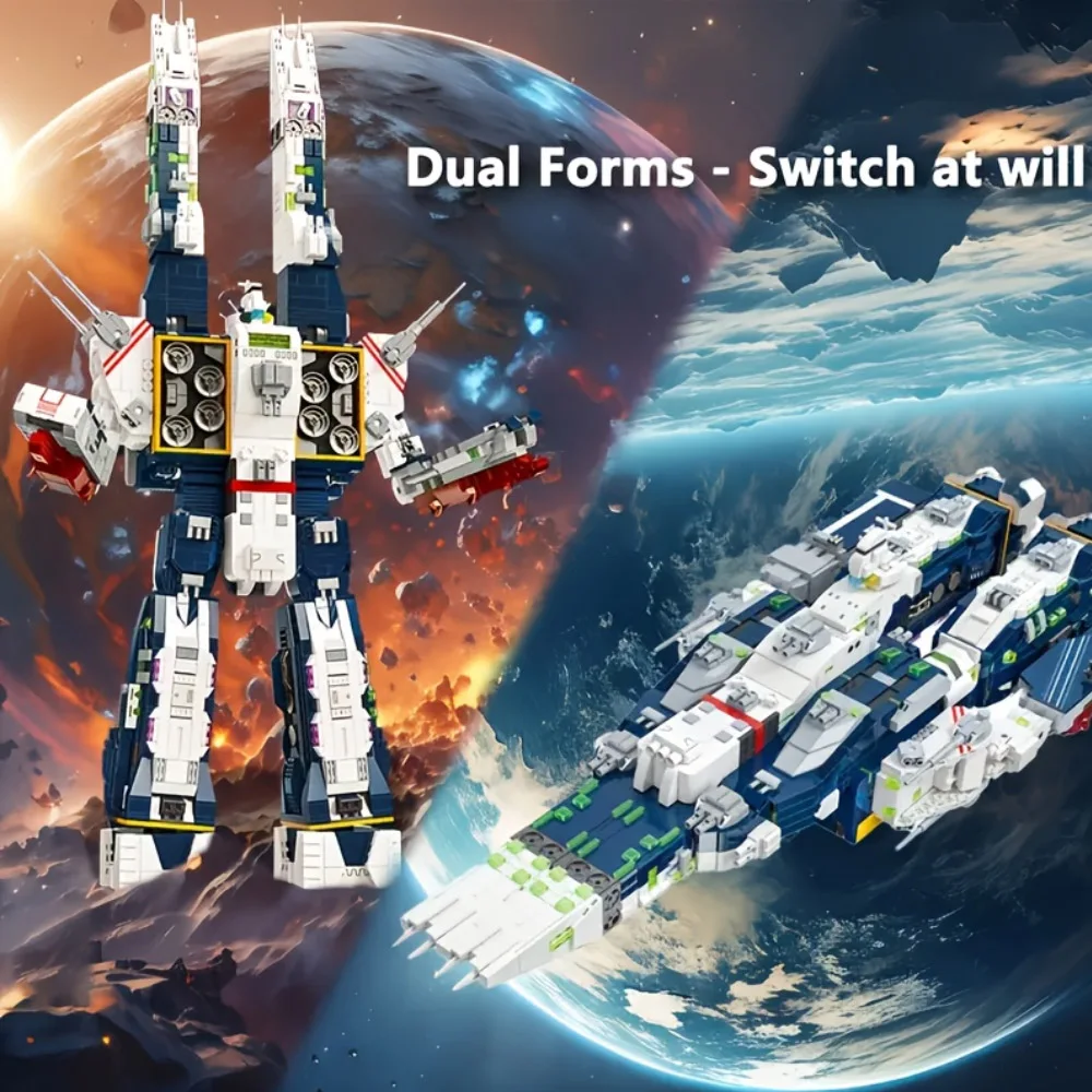 

IN STOCK MOC Creativity Spacecraft SDF-1 Macross Building Blocks 2in1 Anime 58144 Toys for Children Christmas Gift Set 4682 pcs