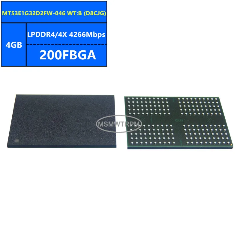 

MT53E1G32D2FW-046 WT:B D8CJG MT53E1G32D2FW-046 WT:C D8DVT LPDDR4/4X 4 ГБ 4266 Мбит/с 200FBGA 32 ГБ Чип памяти IC Интегральные схемы