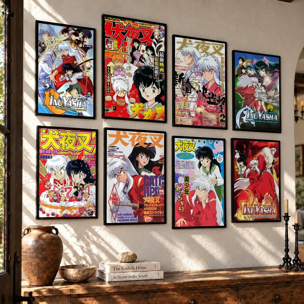 anime Inuyasha Poster Waterproof HD Self Stick Poster Unframed Wall Art Decor for Home Room Decoration Gift