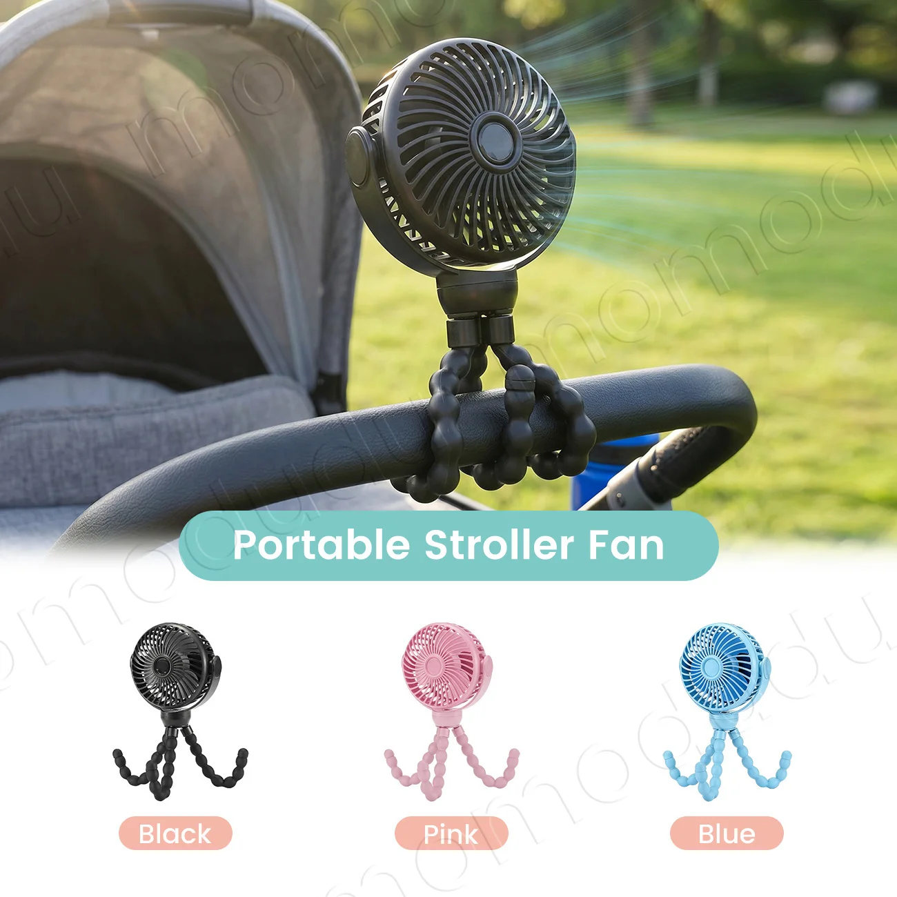 Fan for Cart Stroller Fans Portable Outdoor Fan Clip On for Baby USB Rechargeable Handheld Electric Fan for Home 3 Speeds