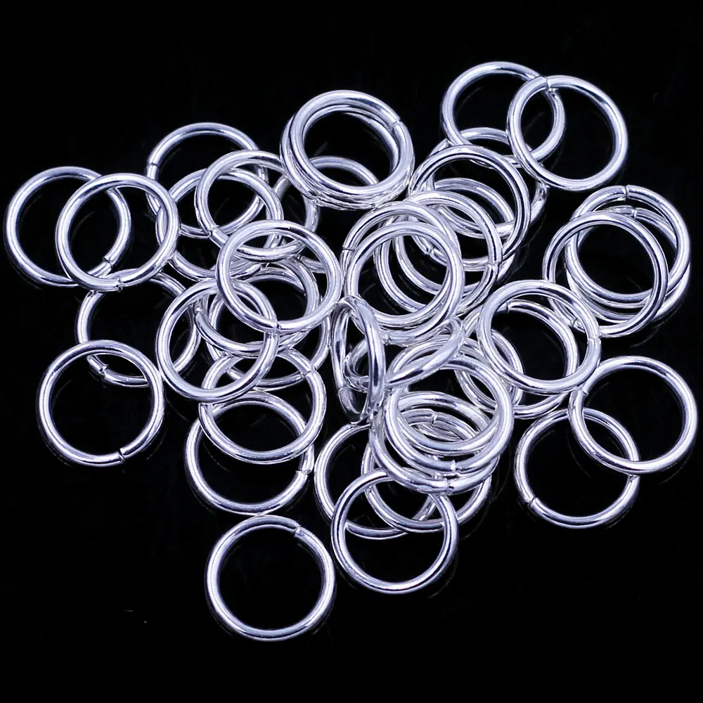1000Pcs Open Jump Rings Alloy Round Silver Plated Jewelry DIY Findings 10mm Dia.