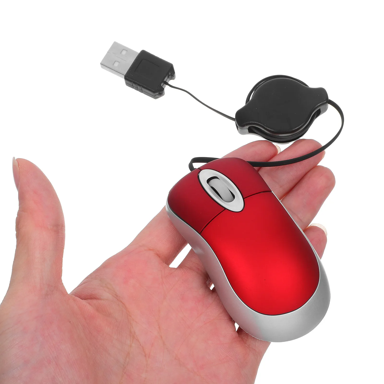 Telescopic USB Mouse Mini Size 1000Dpi Photoelectric Sensor Ergonomic Shape Suitable for Laptop Desktop Business Home Use Wired