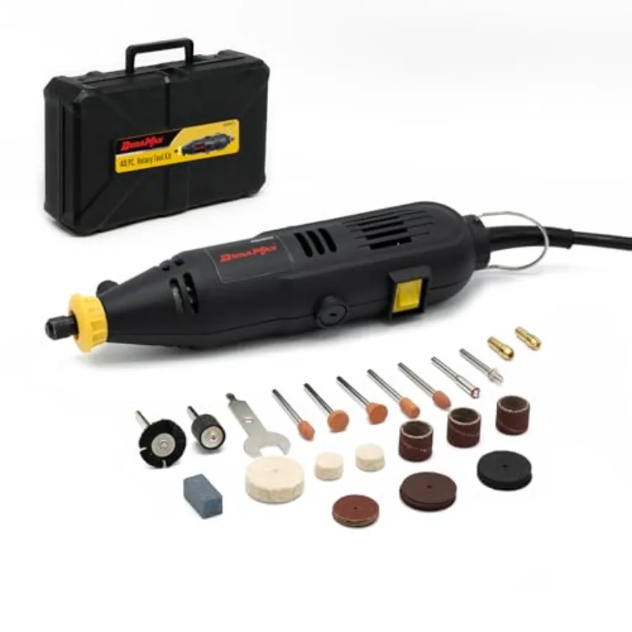 

Набор из 40 насадок для роторного инструмента с регулируемой скоростью 8000-30000 об/мин, 120В, проводной, в ударопрочном кейсе, для резки, шлифовки и полировки