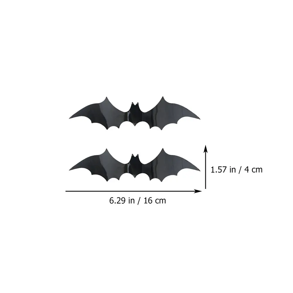 60Pcs Black Bat Stickers 3D Halloween Wall Decals Easy Apply for Glass Door Wall Window Halloween Party Decoration Supplies