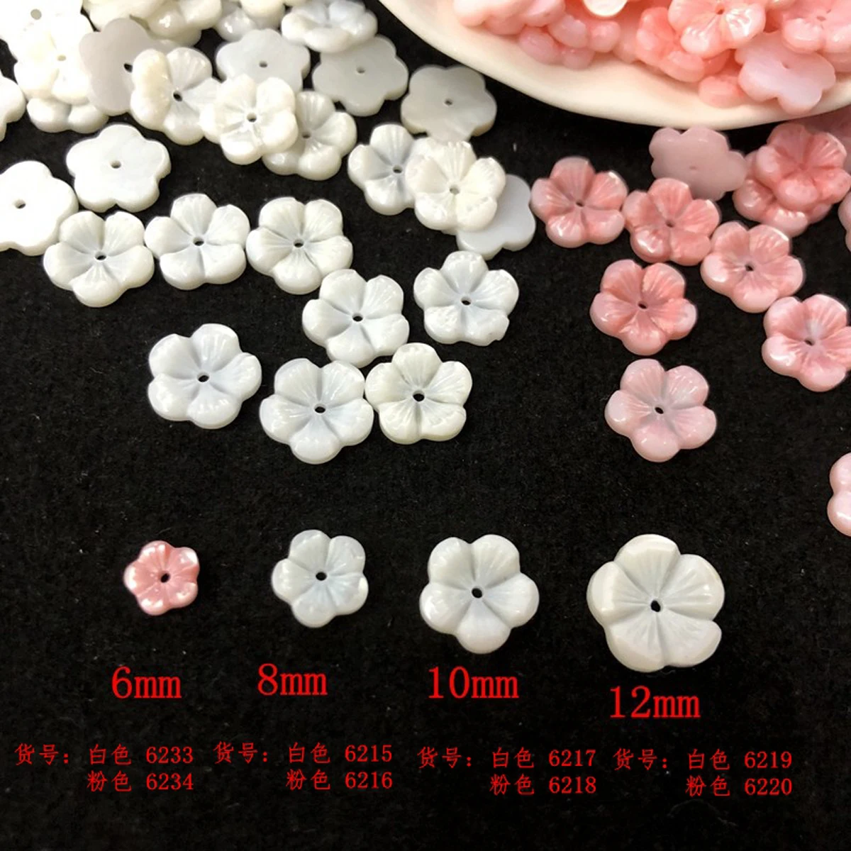 20Pcs Freshwater Shell Flower Beads for DIY Jewelry Making