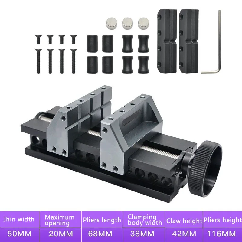 Mini Self-Centering Vise, Desktop Precision Flat Jaw Fixture Workbench Clamp For DIY Model Craft Processing Kit