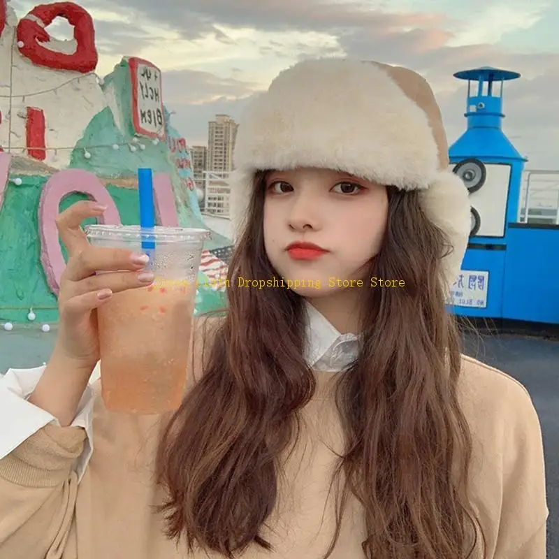 

Windproof Aviators Hats Winter Earflap Fitted Ski Leifeng Hat Warm Cycling Hat 10CD