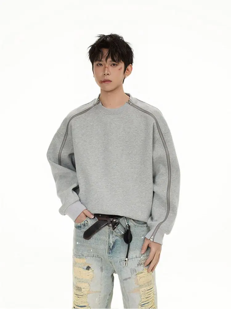 

Мужская толстовка Heavyweight Crew Ne с двойной молнией, стильный дизайн, весна-осень, американский повседневный спортивный стиль