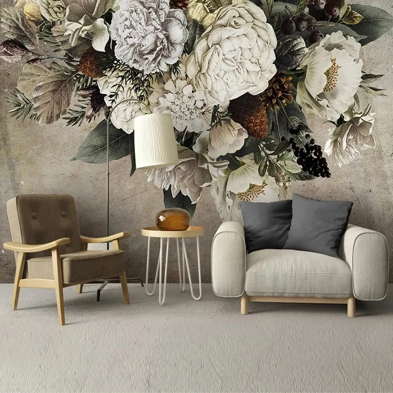 Custom Mural Wallpaper European Retro Floral Flower Art Bedroom 3d Living room sofa TV background wall restaurant study Hotel 8d