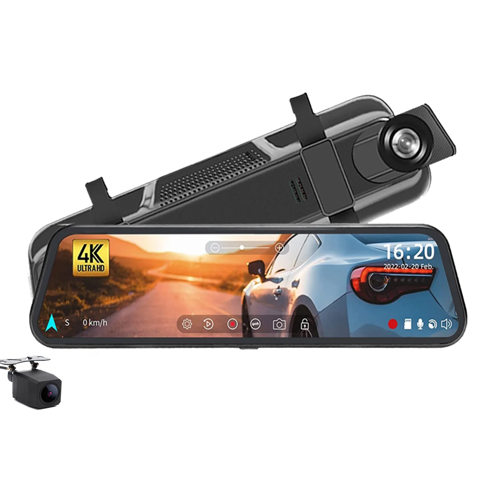 

10 Inch Touch Screen Car Mirror Camera 4k Wifi Gps Dash Cam Doble Camara Mirror Car Dvr Dual Lens Front And Rear 4k Dashcam