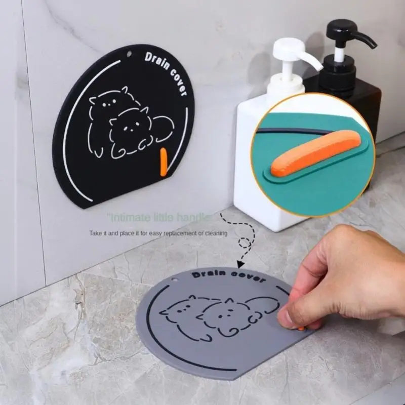 1Pcs Washable Silicone Sewer Floor Drain Cover Anti-skid Anti-blocking Deodorant Cover Anti Odor Bathroom Sink Covers Kitchen