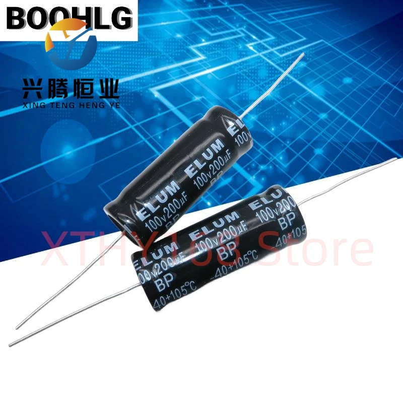 

2pcs 100V200UF ELUM audio frequency division BP axial non-polar electrolytic capacitor 100v 200uf 16X40mm