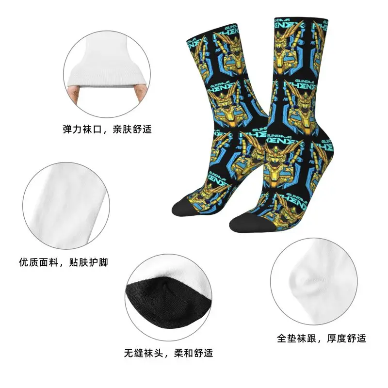 Kaos Kaki Komik Gundames Harajuku Kustom untuk Wanita dan Pria, Kaos Kaki Olahraga Basket Hangat dengan Cetakan 3D