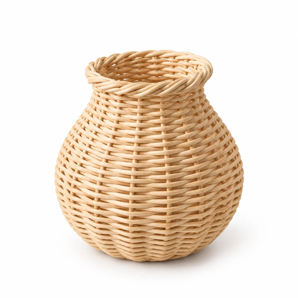 Natural woven rattan storage basket, rustic style, suitable for home decoration and finishing storage, picnic storage basket