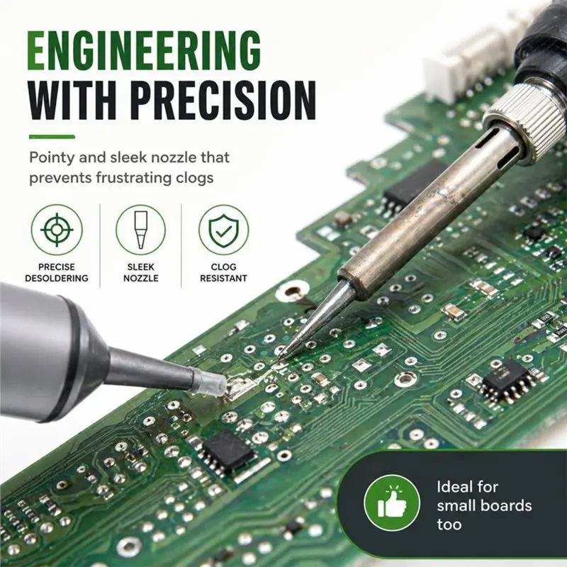 ABZS For Solder Suction Sucker Tool No Clog Silicone-Tip Manual Desoldering Pump For Solder Removal Accessories
