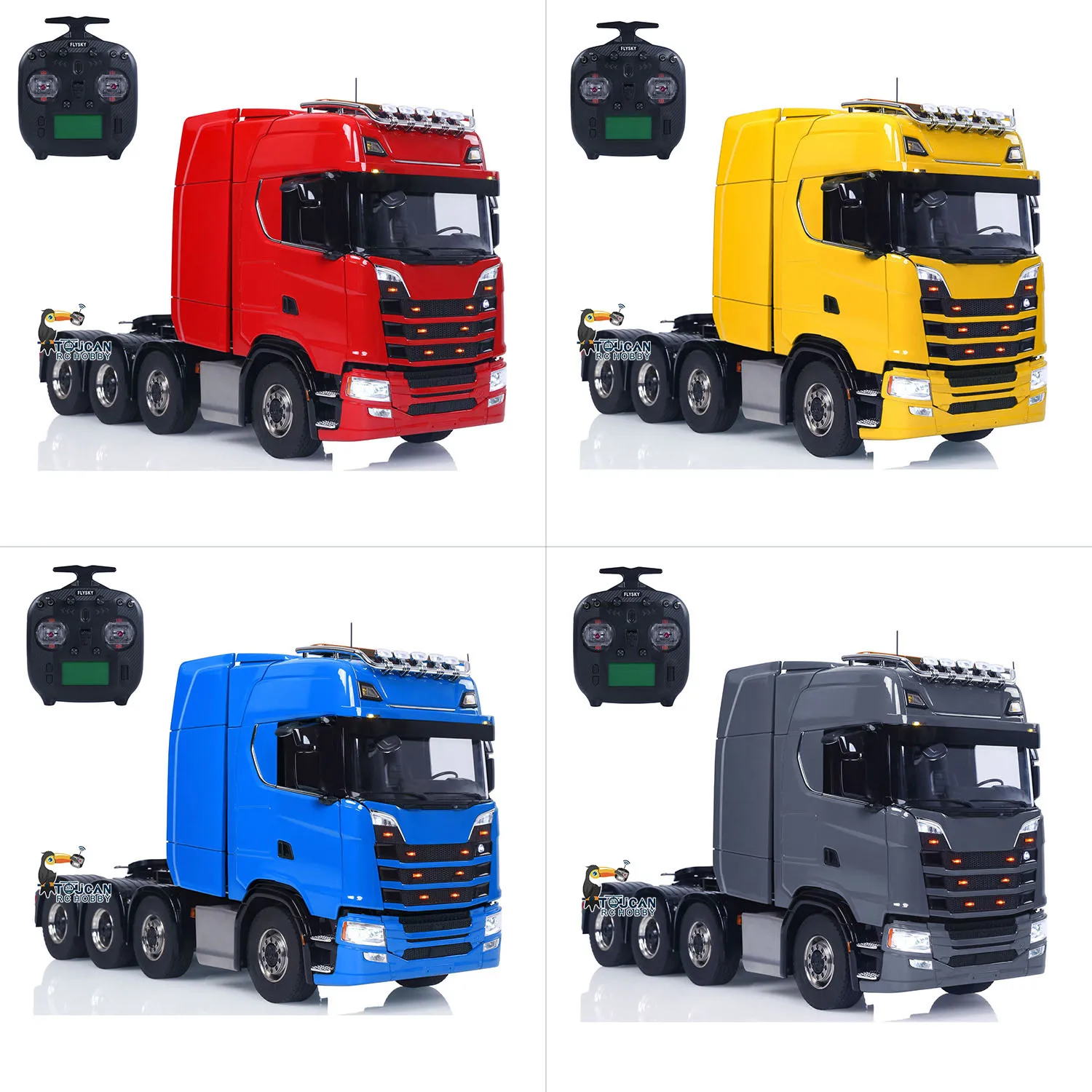 770S 1:14 RC Trattore Camion 8X8 Auto telecomandate Modello Trasmissione in metallo con custodia di trasferimento Cambio a 3 velocità Luci Suoni