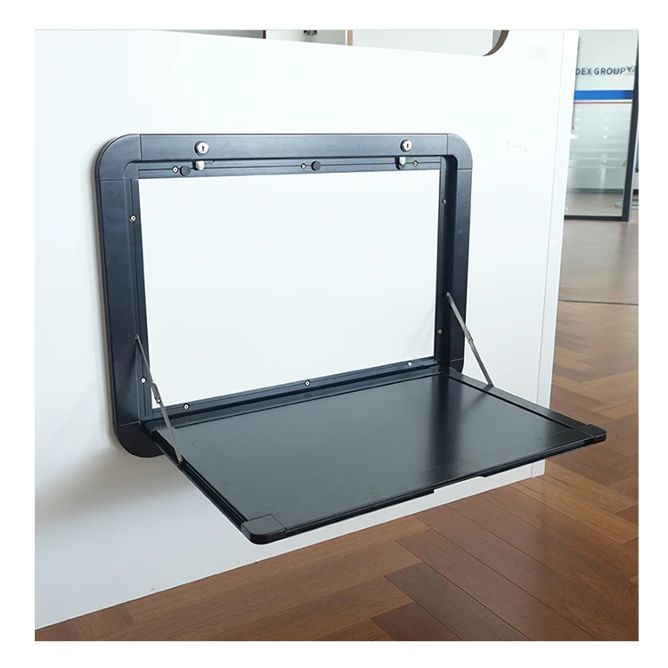 

Good Quality 600*500mm Aluminum Alloy caravan Picnic Table China Sales Motorhome Black RV Picnic Table Camper
