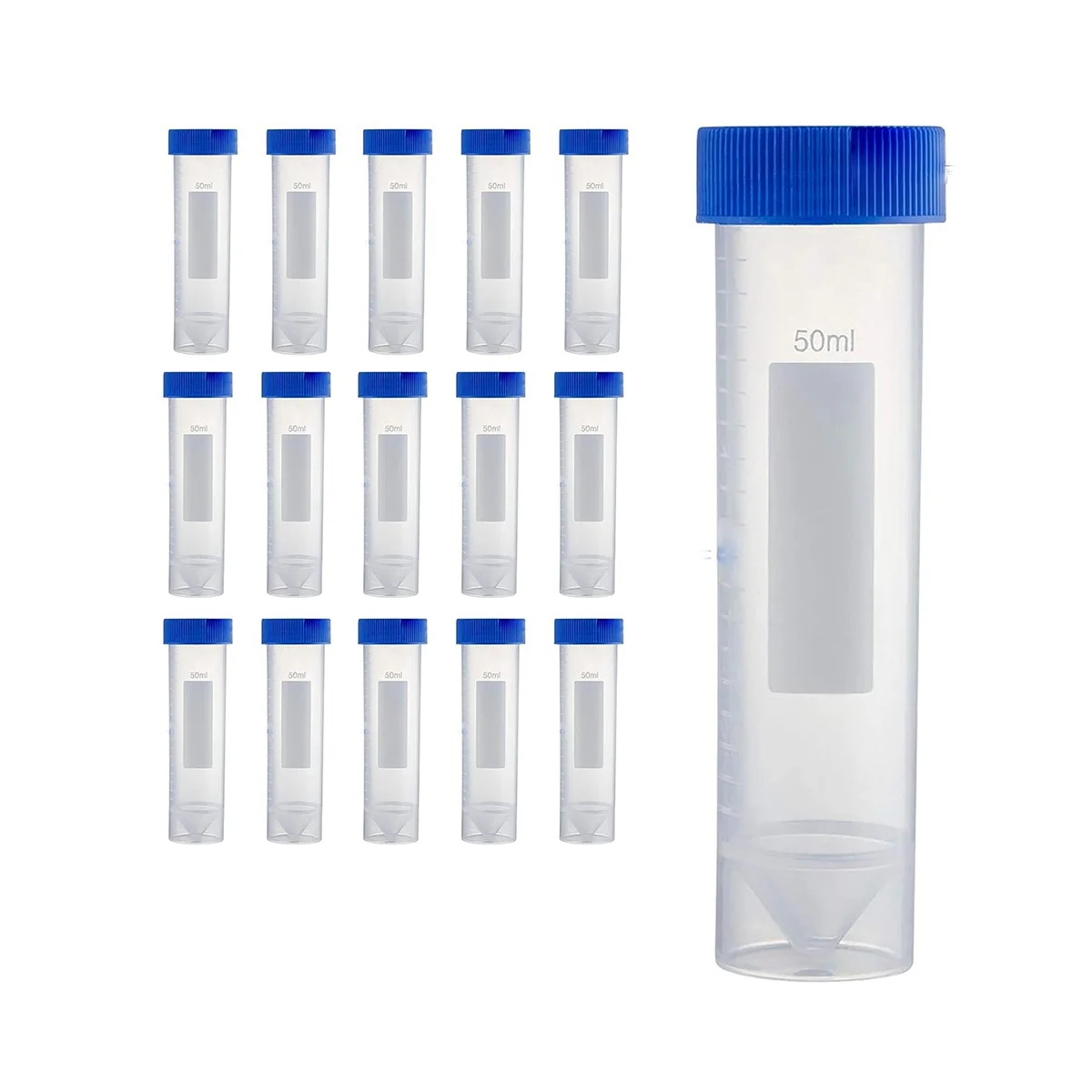 Self Standing Centrifuge Tubes 50ML, [50 Pack] Plastic Test Tube with Screw Caps, 50ML Sterile Test Tubes with Lids