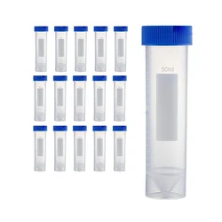 Self Standing Centrifuge Tubes 50ML, [50 Pack] Plastic Test Tube with Screw Caps, 50ML Sterile Test Tubes with Lids