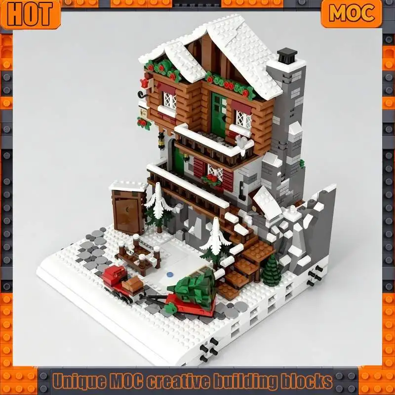2364PCS Christmas Alpine Lodge Modular House MOC Custom Puzzle Architecture DIY Building Blocks Assembly Model Snow Scene Gift