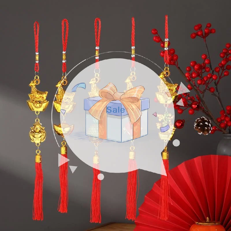 2027 Year of Goat Hanging Decor Eco-friendly Lucky Tassel Ornament for Chinese Spring Festival Home Window Decor