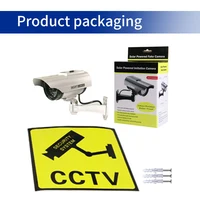 Solar Power Dummy Fake Security Camera, Anti-Theft Surveillance Camera with Flashing LED Light Outdoor Waterproof Bullet Shape 6