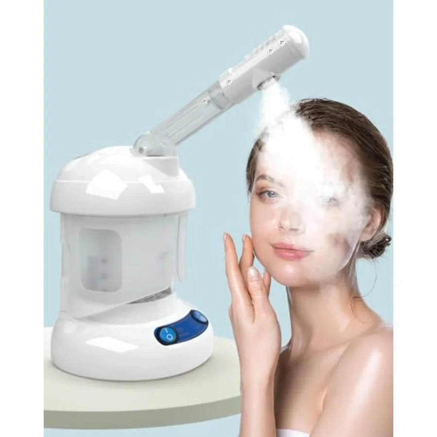 

Tabletop Facial Steamer - Kingsteam Nano Ionic Face Steamer with 360° Rotating Arm Moisturize Remove Blackheads Portable Facial