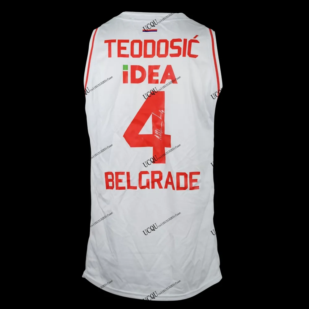 2025-26 Teodosic # 4 KK Crvena Zvezda Camiseta de baloncesto Camiseta con estampado 3D Jersey Inicio Adulto Niño Chaleco deportivo informal Firma Serbia