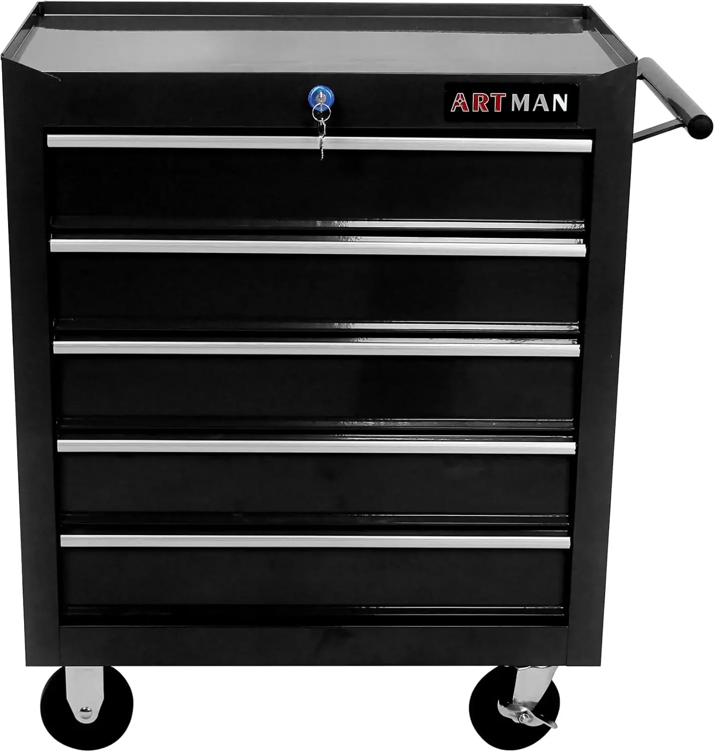 

Rolling Tool Box on Wheels, Lockable Home Repair Tool Storage Organizer, Tool Chest Cabinet for Mechanic, Garage