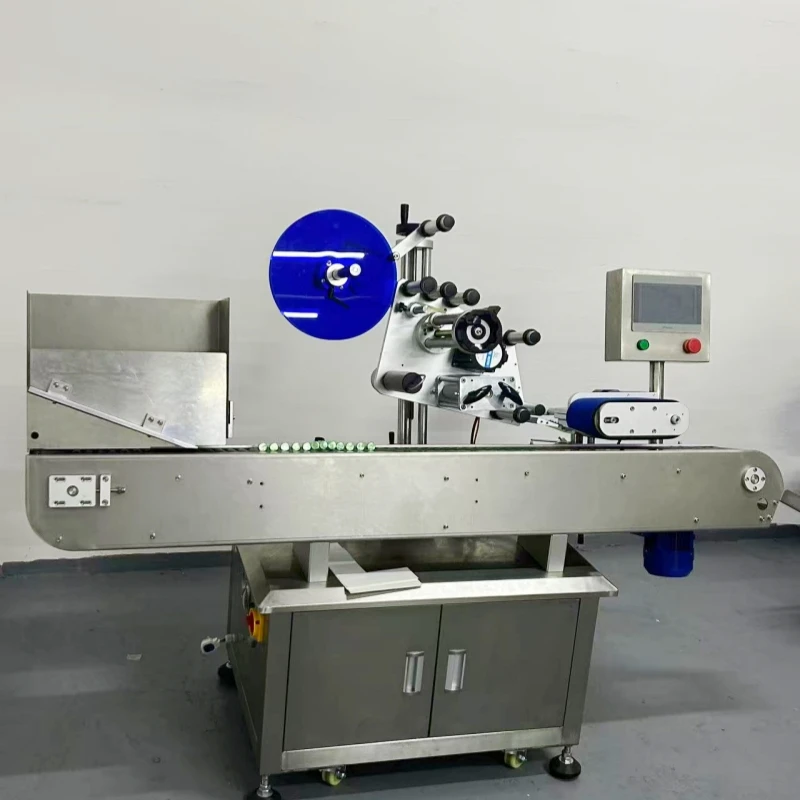 Lying tube sticker automatic crayon plastic round bottle labeling machine