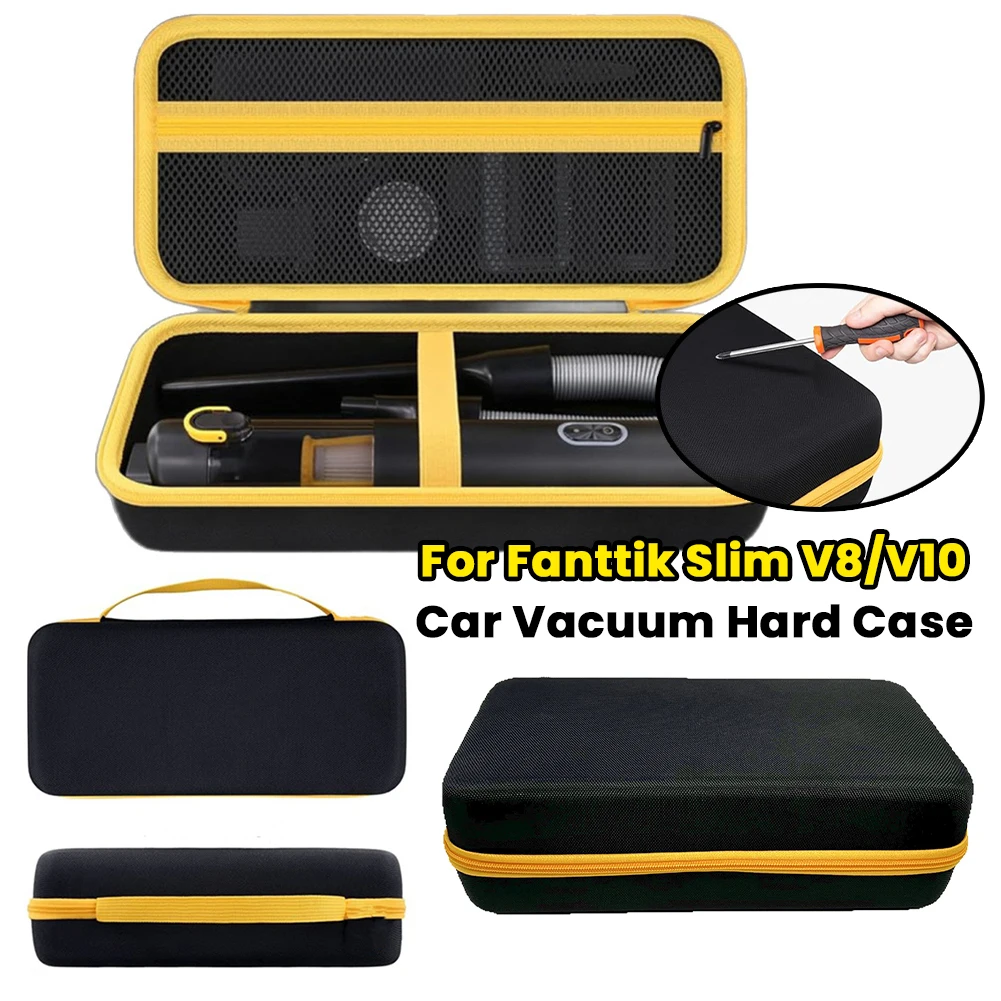 سيارة فراغ غطاء واقٍ مزخرف لهاتف آيفون مقاوم للماء اللاسلكي سيارة فراغ المنظم للصدمات الصلب حقيبة للتخزين المزدوج سستة ل Fanttik سليم V8/V10