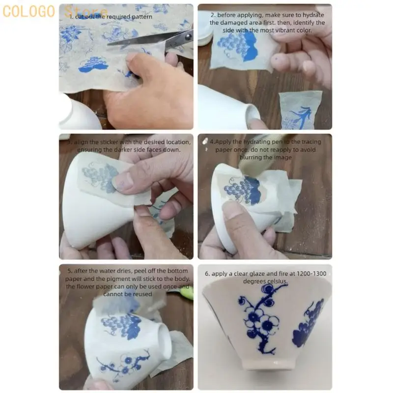 Chinese Zodiacs Underglaze Transfer Paper For Pottery Handcraft Featuring Auspicious Flower And Bird Designs D0LD