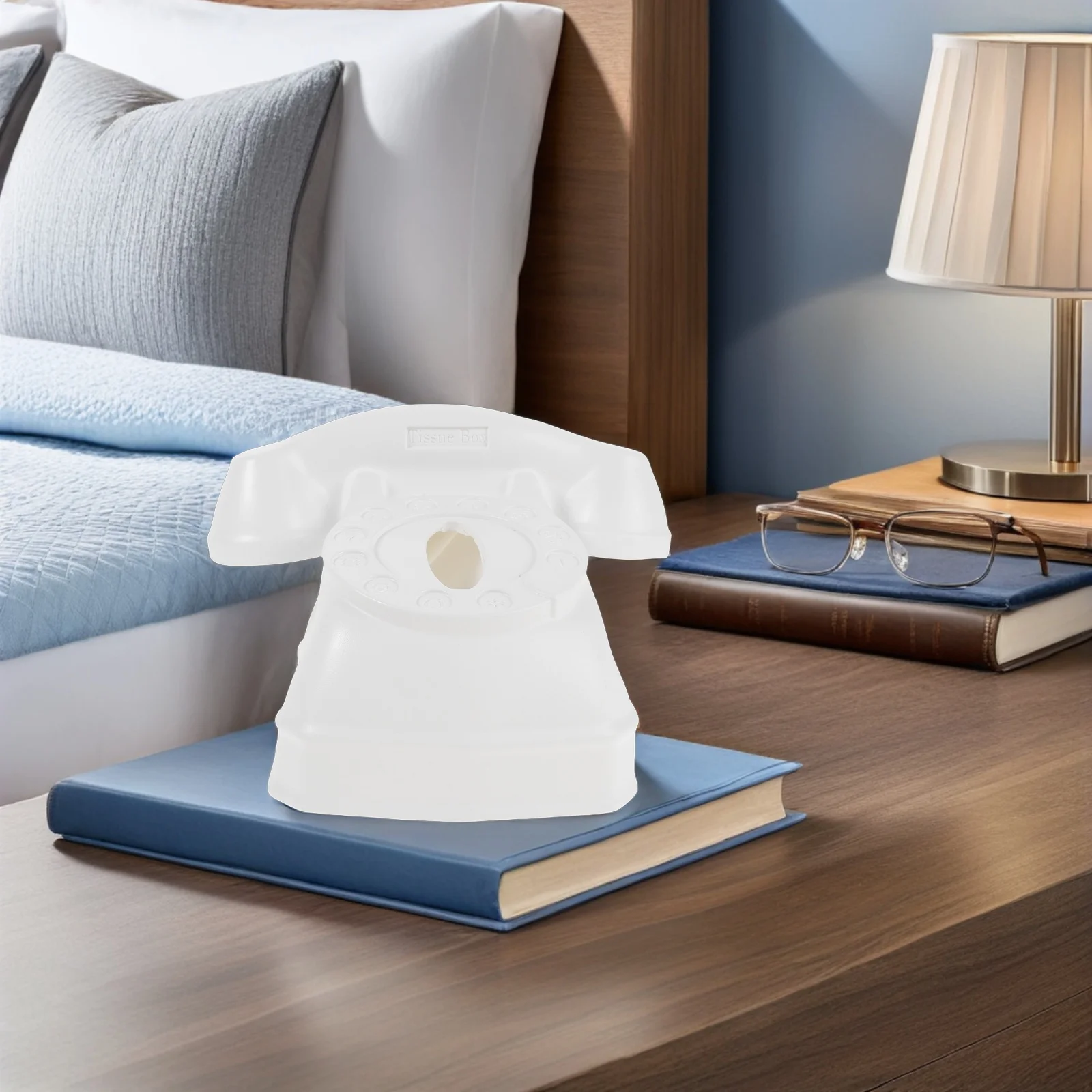 Vintage Telephone Style Tissue Box Holder Creative Napkin Dispenser for Kitchen Bathroom Bedroom Desk Table Tissue Box Holder