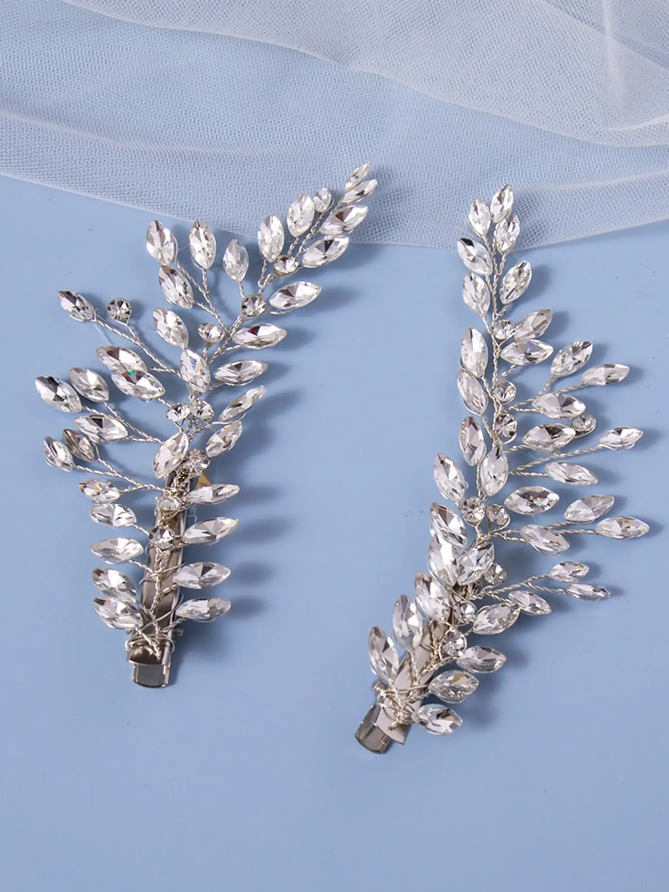 2Pcs Hair Clip Set Crystal Rhinestone Hair Clip Pin Headband Bridal Wedding Hair Accessories Jewelry Clip Pin Headband Set Gift