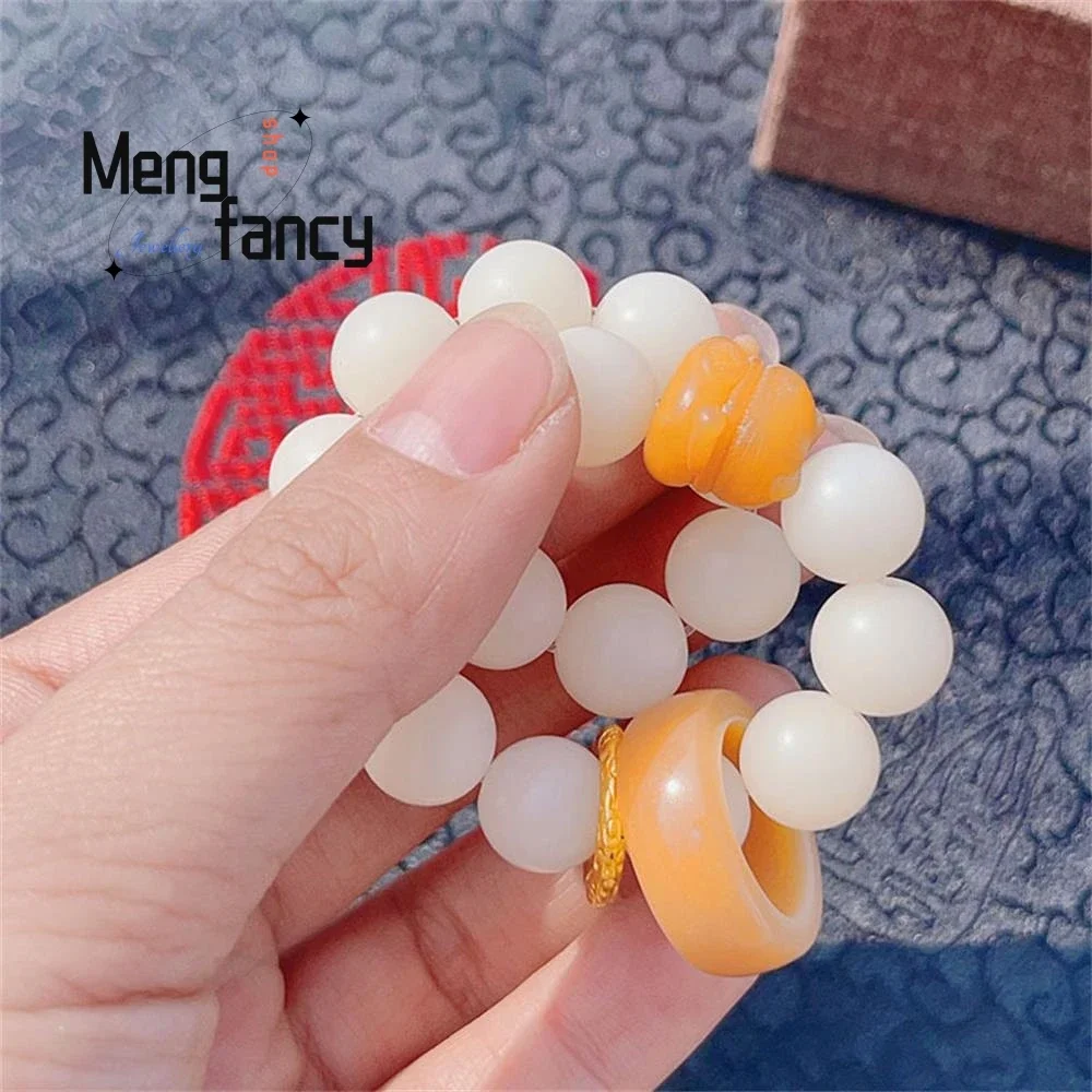 Natural Bodhi Bracelet Female Pay A Running Ring Fortune Cat Hand-held Decompression Buddha Beads Fashion Jewelry Holiday Gifts