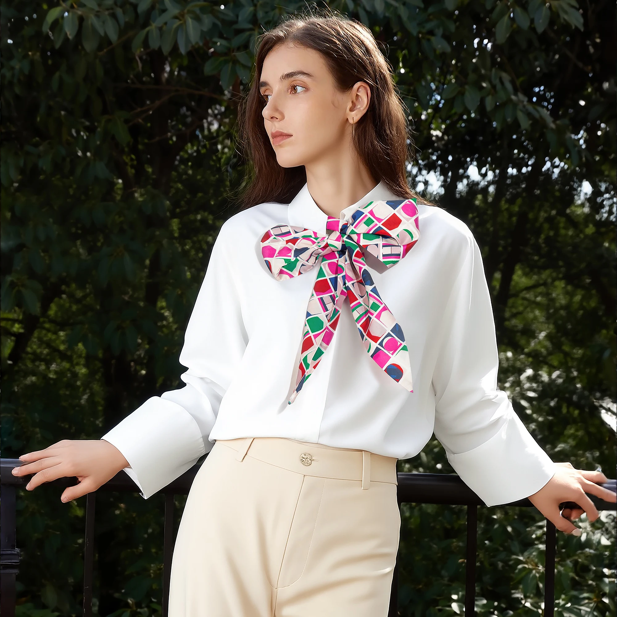 CHCH Camicia a maniche lunghe da donna classica moda autunnale elegante da ufficio Design a nastro Pendolarismo Incontri Camicette basic femminili