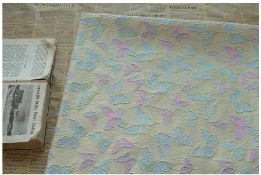 1 Meter langer Schmetterlings-eleganter Jacquard-Brokatstoff für Damen, Kleid, Handtasche, dekorativer Nähstoff