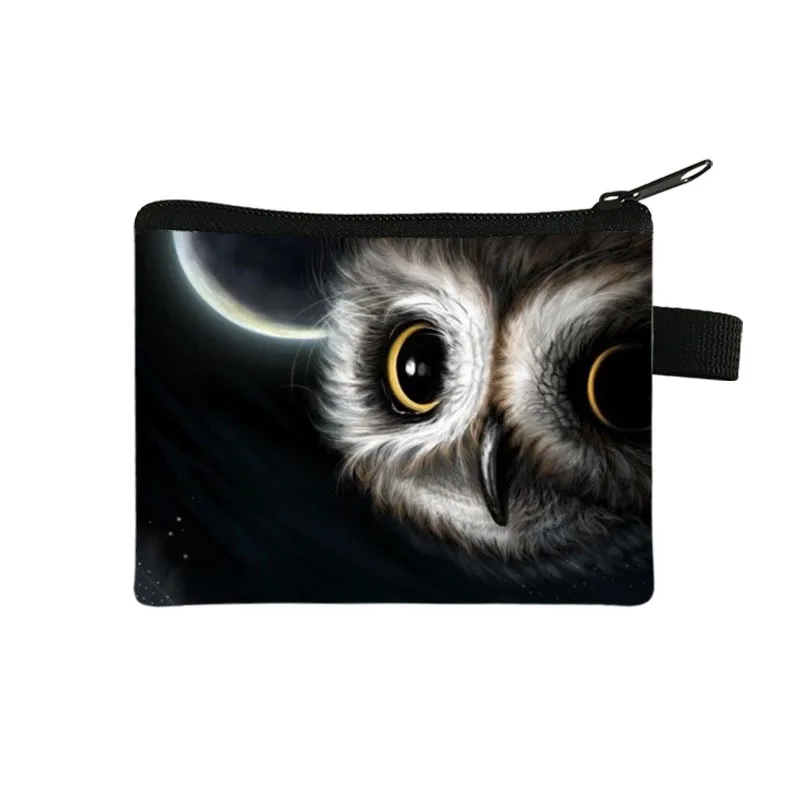 Cartoon Animal Owl Zero Wallet Women's Card Bag Coin Key Storage Bags Hand Bag Square Bags Coin Purse Mini Bag Pochette