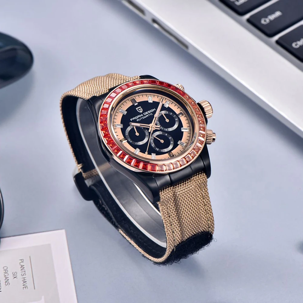 PAGANI DESIGN Luxury Men's Watch Sports Mechanical Automatic Watch Luminous Waterproof Leather Outdoor Military Watches for Man