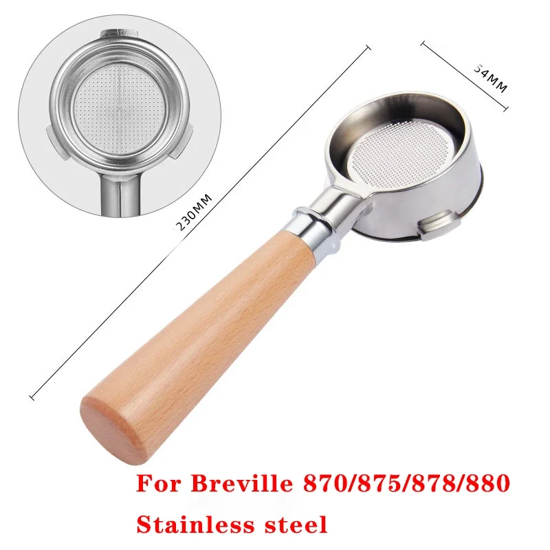 54MM 3 oren Bodemloze Filterhouder Geschikt voor Breville Sage/870/875/878/880 Rvs koffie Gemodificeerde Handvat Filter Tool