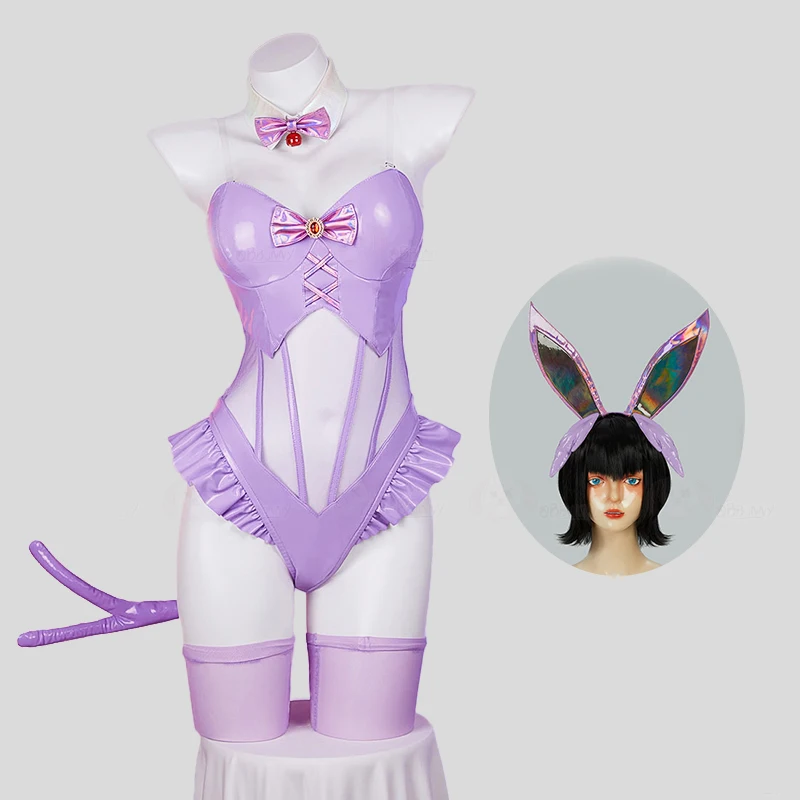 

Espeon косплей костюм женский сексуальный кожаный боди носки хвост наряды милый кролик униформа для девочек Хэллоуин карнавальная праздничная одежда