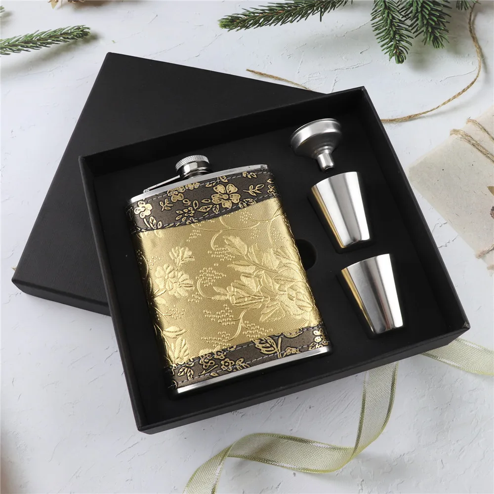 8Oz Pocket Liquor Flask Leakproof Drinking Flask with Funnel Whisky Bottle Flagon 18/8 Stainless Steel Hip Flask Set Gift Box