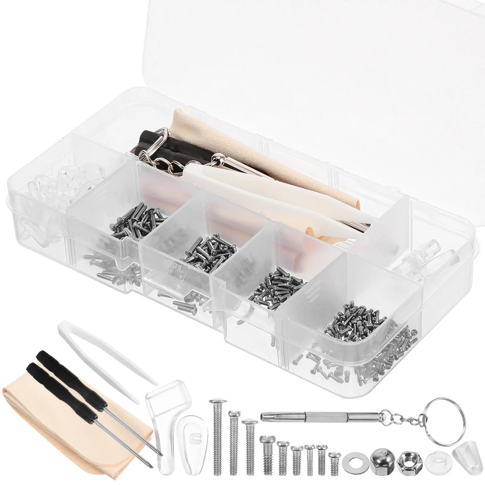 

1Set Glasses Repair Kit with Nose Pads Eyeglass Screws Mini Screwdriver Eyewear Maintenance Tools for All Types Eyeglasses