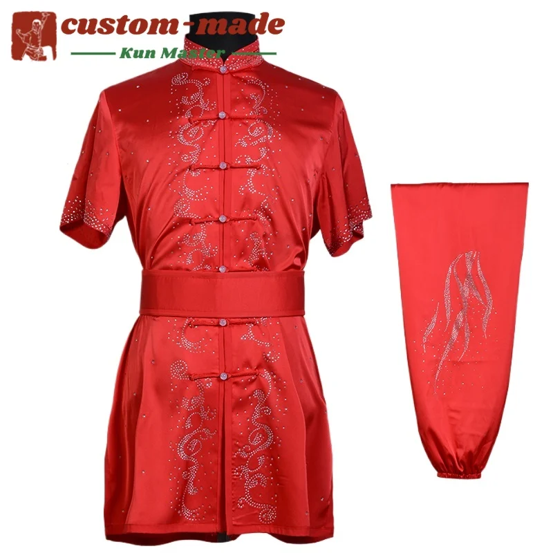 Custom Martial Arts Uniform Kung Fu Suit with Dragon Embroidery Southern Fist Long Fist Reinforced for KungFu Forms Competition