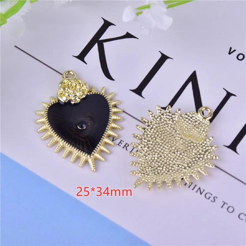10pcs/pack Flower Evil Eye Heart Gothic Style Metal Charms DIY Earring Bracelet Jewelry Making