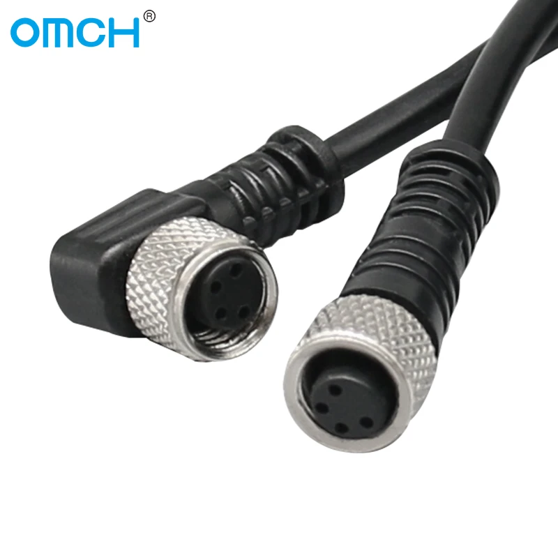 OMCH M8 4 Pins PVC Aviation Inserts cable Sensor Cable Connector Type A 2m Screw Plug Connect Cloweit