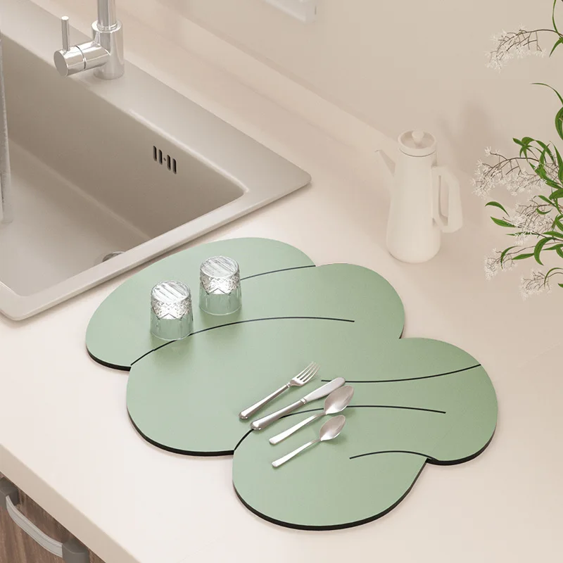 

Internet Celebrity Bar Kitchen Countertop Kitchen Utensils Absorbent Non-washable Drain Dry Diatom Mat Mud Insulated Bowl Dish