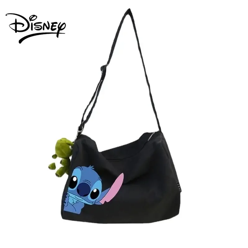 Disney Canvas Crossbody Bag for Men Women Cartoon Stitch Pattern  Large Capacity Shoulder Bag Durable Casual Handbag Luxury