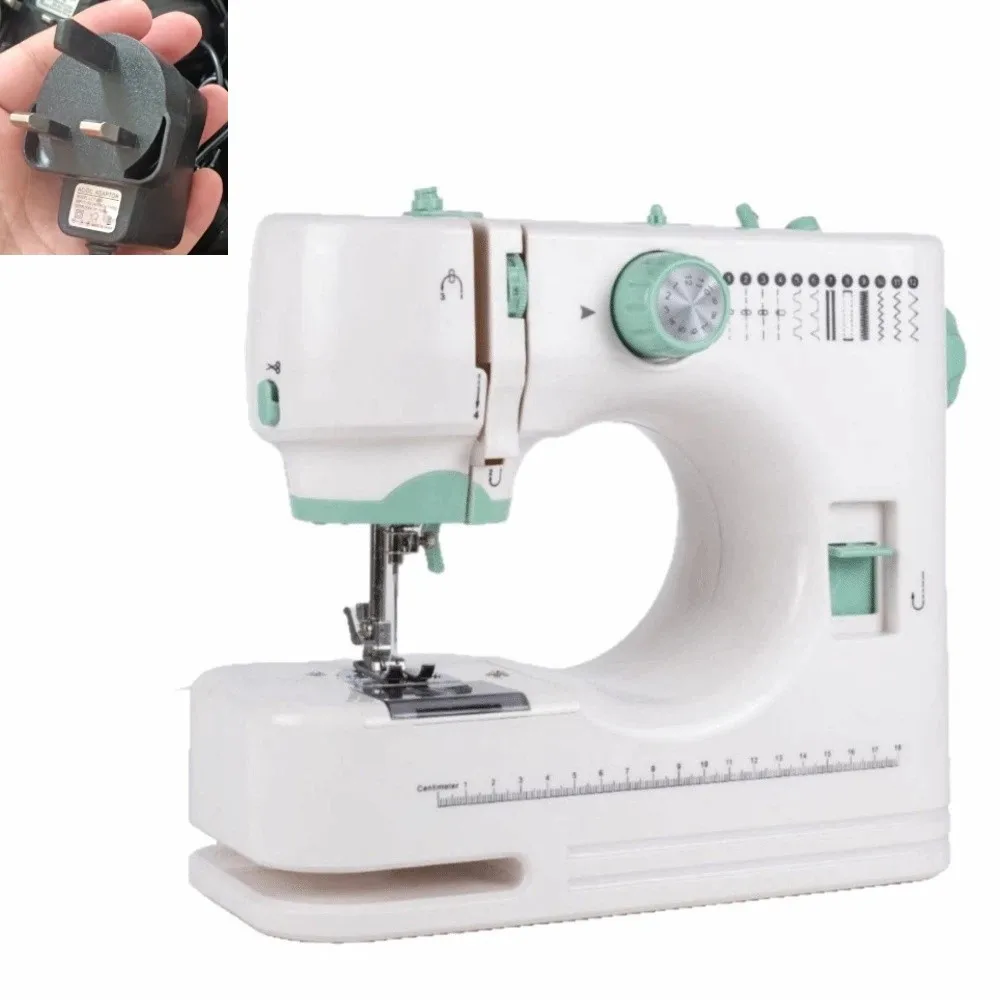 Electric Mini Electric Sewing Machine Multi-Functional 12 Stitch Types Portable Sewing Machine Double Needle Double Line
