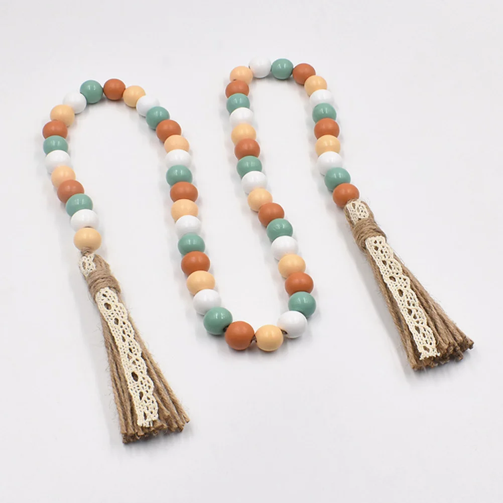 Beaded Cords for Tiered Tray Tassel Beads Garland Party Hanging Ornament Pendant Wood Summer